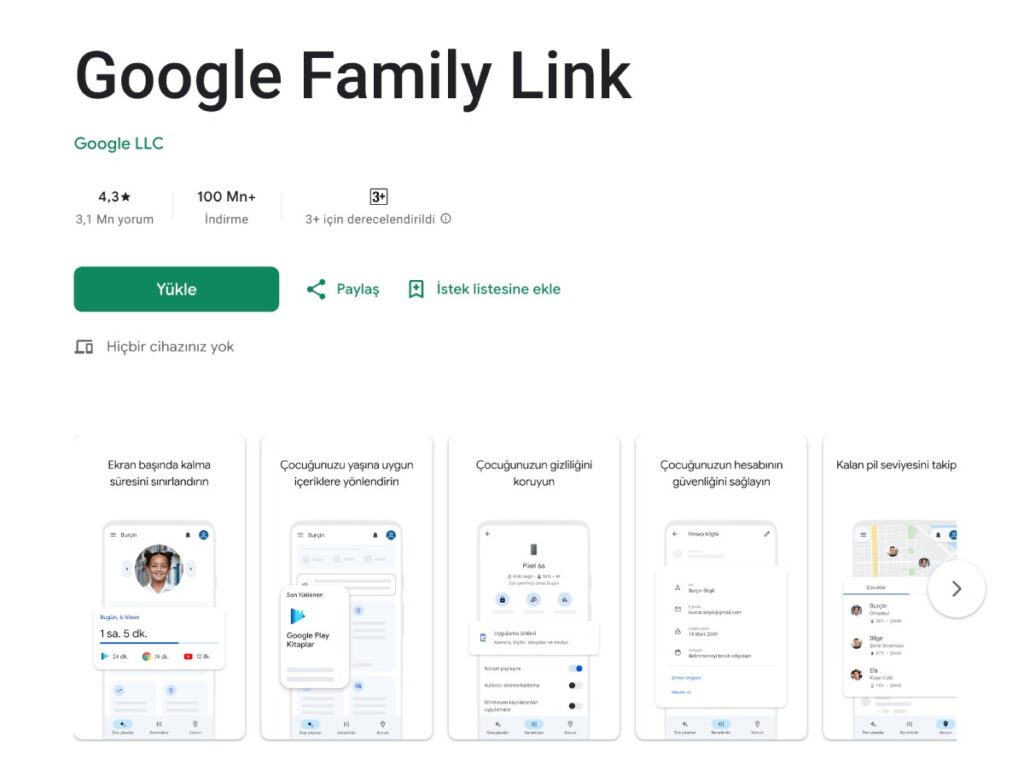 Google Family Link tr